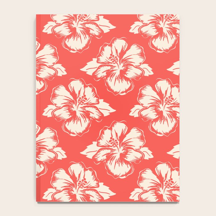 Red tropical summer flower art pattern Notebook Gallery Image 4
