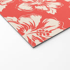 Red tropical summer flower art pattern Welcome Mat Gallery Image 2