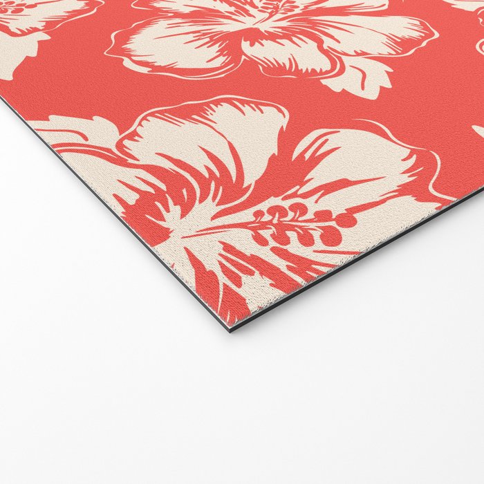 Red tropical summer flower art pattern Welcome Mat Gallery Image 2