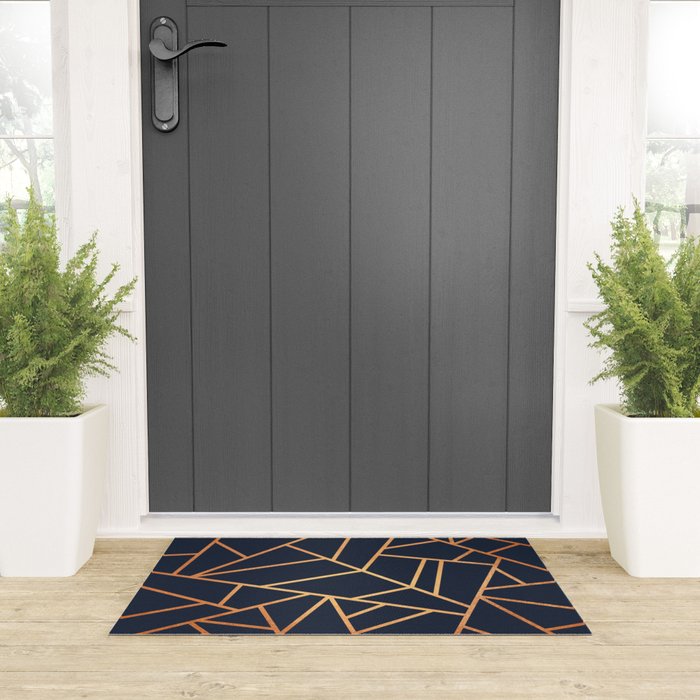 Copper and Midnight Navy Welcome Mat Gallery Image 3