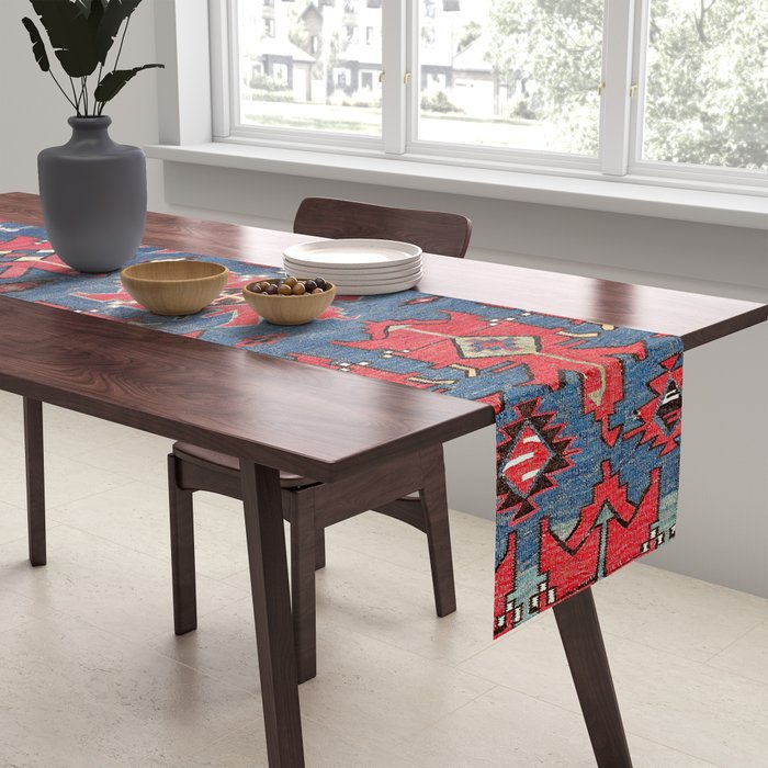 Davaghin Daghestan Northeast Caucasus Kilim Print Table Runner Gallery Image 2