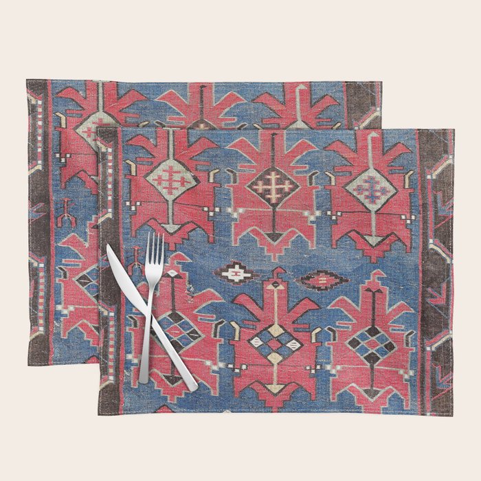 Davaghin Daghestan Northeast Caucasus Kilim Print Placemat Gallery Image 1