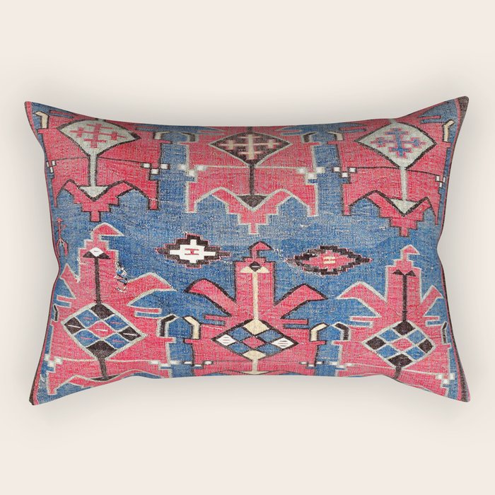 Davaghin Daghestan Northeast Caucasus Kilim Print Rectangular Pillow Gallery Image 1