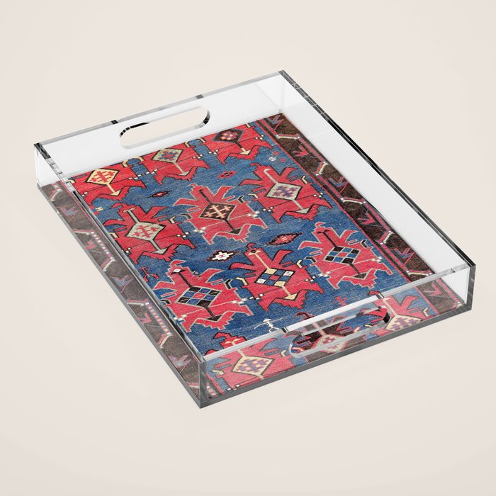 Davaghin Daghestan Northeast Caucasus Kilim Print Acrylic Tray Gallery Image 1