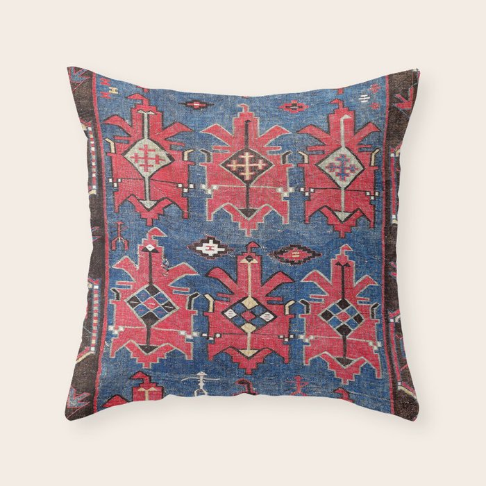 Davaghin Daghestan Northeast Caucasus Kilim Print Throw Pillow Gallery Image 1