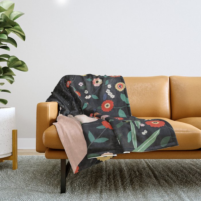 Floral Bear Throw Blanket Gallery Image 1