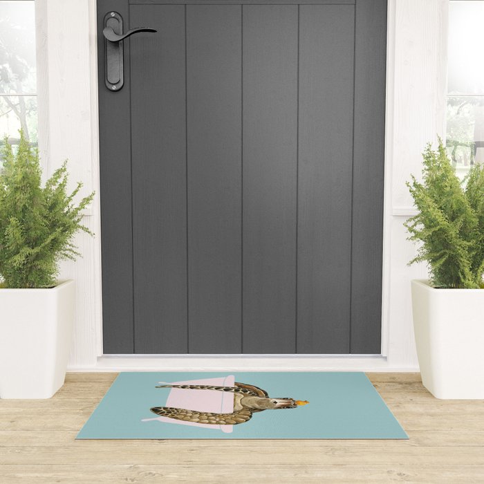 Sea Turtle in Bathtub in Blue Welcome Mat Gallery Image 3