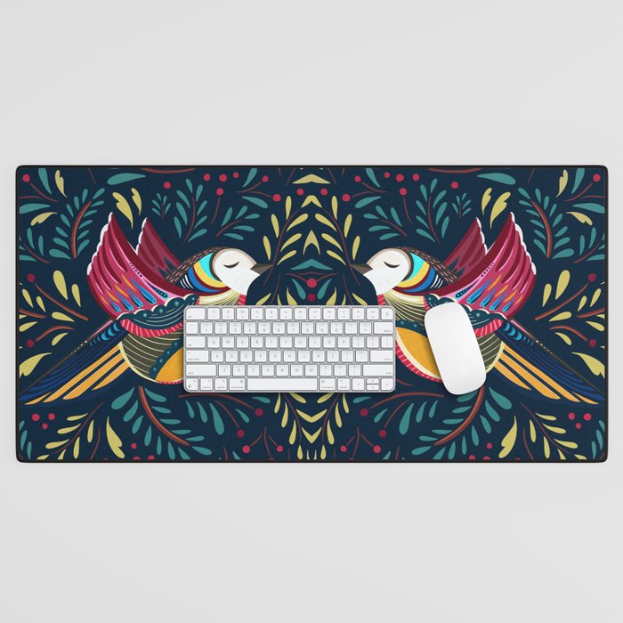 Peace Bird | Navy Desk Mat Gallery Image 1