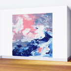 Ejaaz Haniff Abstract Acrylic Palette Knife Painting Blue Pink: 'Summer Storm' Wall Mural Gallery Image 2