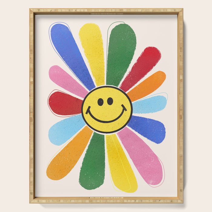 Smiley Hippie Daisy Serving Tray Gallery Image 1