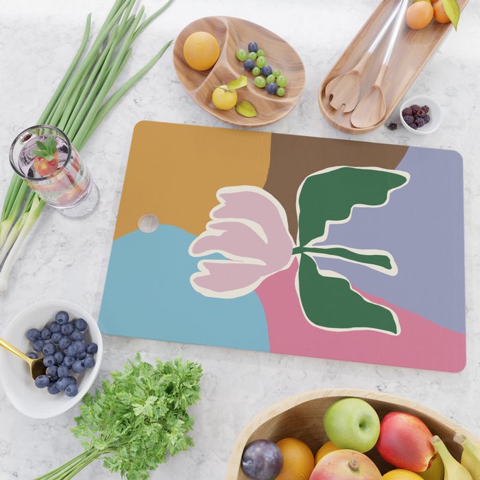 Retro minimal flower II Cutting Board Gallery Image 2