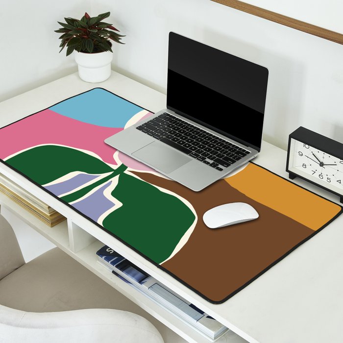 Retro minimal flower II Desk Mat Gallery Image 2