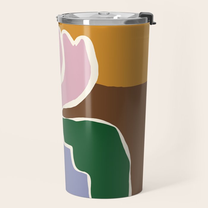 Retro minimal flower II Travel Mug Gallery Image 2