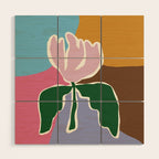 Retro minimal flower II Wood Wall Art Gallery Image 1
