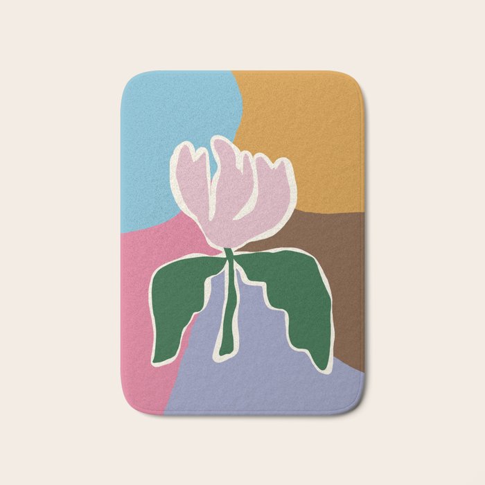 Retro minimal flower II Bath Mat Gallery Image 1