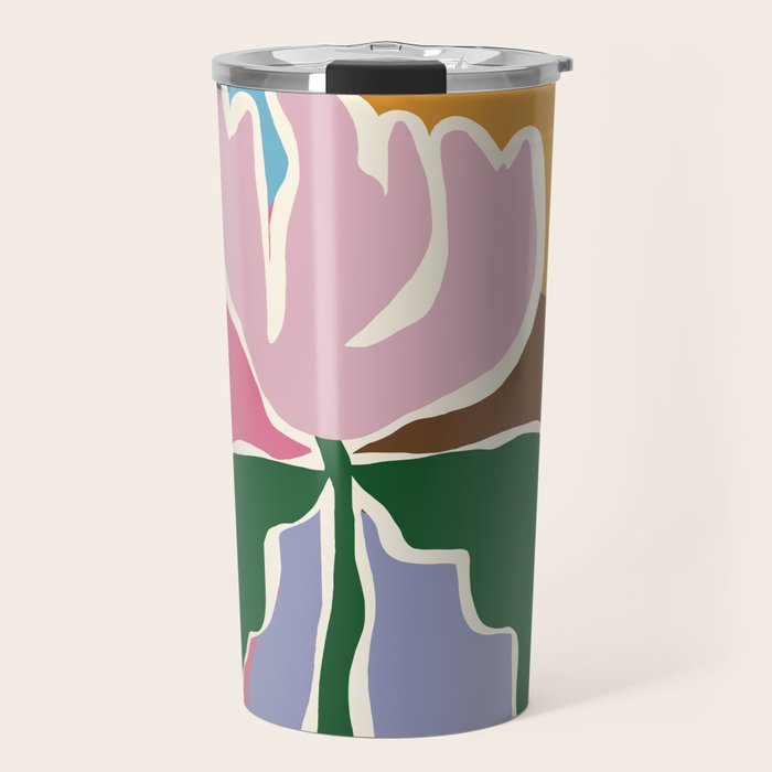 Retro minimal flower II Travel Mug Gallery Image 1