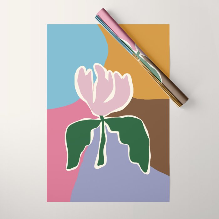 Retro minimal flower II Wrapping Paper Gallery Image 1