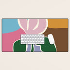 Retro minimal flower II Desk Mat Gallery Image 1