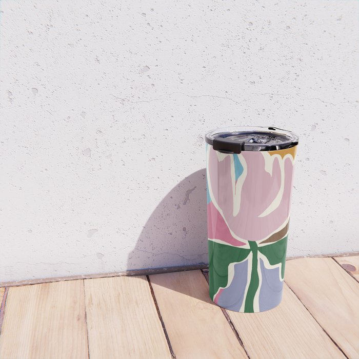 Retro minimal flower II Travel Mug Gallery Image 4