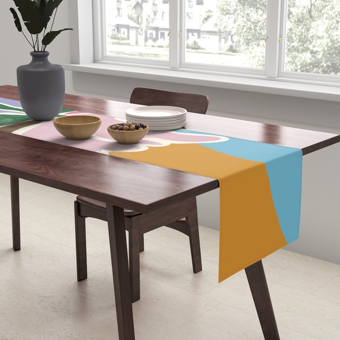 Retro minimal flower II Table Runner Gallery Image 2