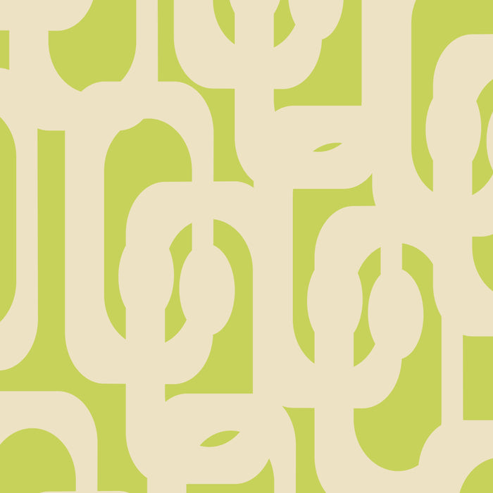 Mid Century Modern Loop Pattern in Light Lime Linden Green and Cream Beige Coffee Mug Gallery Image 2