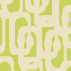Mid Century Modern Loop Pattern in Light Lime Linden Green and Cream Beige Coffee Mug Gallery Image 2