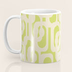 Mid Century Modern Loop Pattern in Light Lime Linden Green and Cream Beige Coffee Mug Gallery Image 3