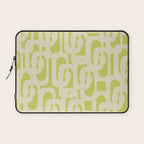 Mid Century Modern Loop Pattern in Light Lime Linden Green and Cream Beige Laptop Sleeve Gallery Image 1