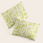 Mid Century Modern Loop Pattern in Light Lime Linden Green and Cream Beige Pillow Sham Gallery Image 3