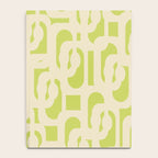 Mid Century Modern Loop Pattern in Light Lime Linden Green and Cream Beige Notebook Gallery Image 4