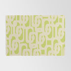 Mid Century Modern Loop Pattern in Light Lime Linden Green and Cream Beige Rug Gallery Image 2