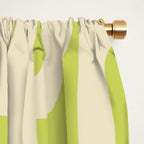 Mid Century Modern Loop Pattern in Light Lime Linden Green and Cream Beige Window Curtain Gallery Image 2