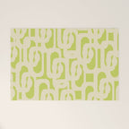 Mid Century Modern Loop Pattern in Light Lime Linden Green and Cream Beige Welcome Mat Gallery Image 1