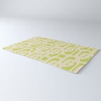 Mid Century Modern Loop Pattern in Light Lime Linden Green and Cream Beige Rug Gallery Image 3