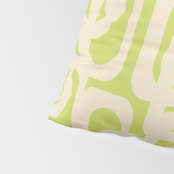 Mid Century Modern Loop Pattern in Light Lime Linden Green and Cream Beige Pillow Sham Gallery Image 4