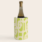 Mid Century Modern Loop Pattern in Light Lime Linden Green and Cream Beige Wine Chiller Gallery Image 3