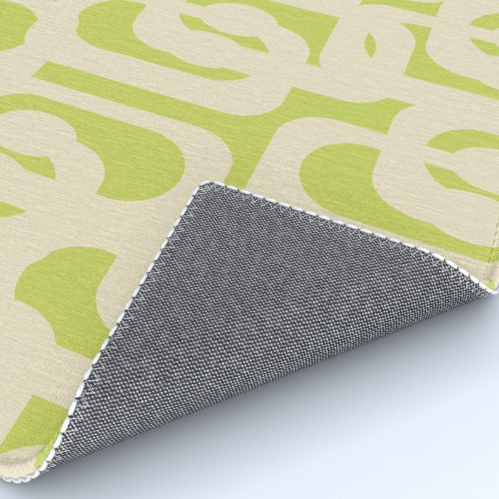 Mid Century Modern Loop Pattern in Light Lime Linden Green and Cream Beige Rug Gallery Image 4