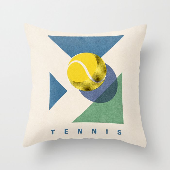 BALLS - Tennis - Hard Court - Summer Games Throw Pillow Gallery Image 6