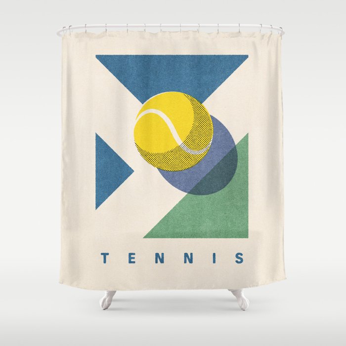 BALLS - Tennis - Hard Court - Summer Games Shower Curtain Gallery Image 1