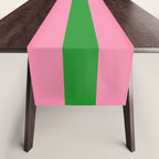 Bold Fun Stripes Green and Pink Simple Colorful Pop Pattern Table Runner Gallery Image 1
