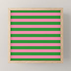 Bold Fun Stripes Green and Pink Simple Colorful Pop Pattern Mini Art Print Gallery Image 1
