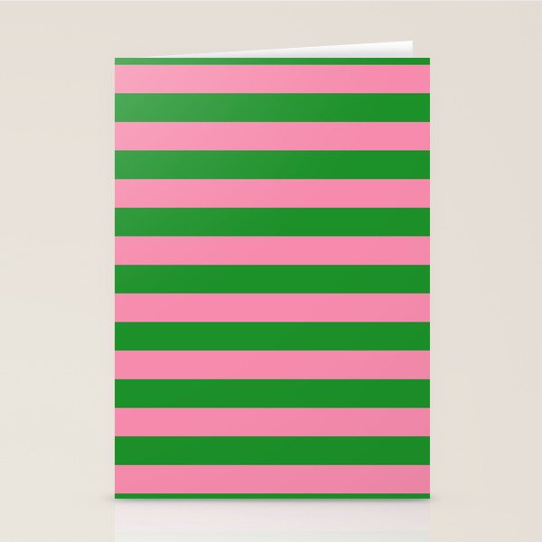 Bold Fun Stripes Green and Pink Simple Colorful Pop Pattern Stationery Card Gallery Image 2