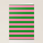 Bold Fun Stripes Green and Pink Simple Colorful Pop Pattern Stationery Card Gallery Image 2