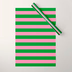 Bold Fun Stripes Green and Pink Simple Colorful Pop Pattern Wrapping Paper Gallery Image 1
