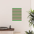 Bold Fun Stripes Green and Pink Simple Colorful Pop Pattern Poster Gallery Image 2