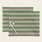 Bold Fun Stripes Green and Pink Simple Colorful Pop Pattern Placemat Gallery Image 1