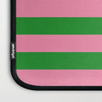 Bold Fun Stripes Green and Pink Simple Colorful Pop Pattern Laptop Sleeve Gallery Image 3