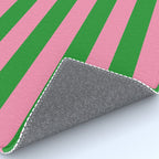 Bold Fun Stripes Green and Pink Simple Colorful Pop Pattern Rug Gallery Image 4