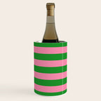 Bold Fun Stripes Green and Pink Simple Colorful Pop Pattern Wine Chiller Gallery Image 3