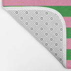 Bold Fun Stripes Green and Pink Simple Colorful Pop Pattern Bath Mat Gallery Image 2